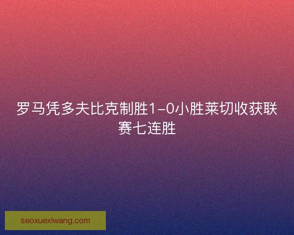 罗马凭多夫比克制胜1-0小胜莱切收获联赛七连胜