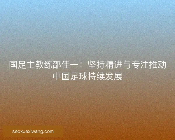 国足主教练邵佳一：坚持精进与专注推动中国足球持续发展